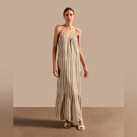 NWT Adriana Degreas Golden Age Straps Maxi Dress Small - Picture 2 of 6